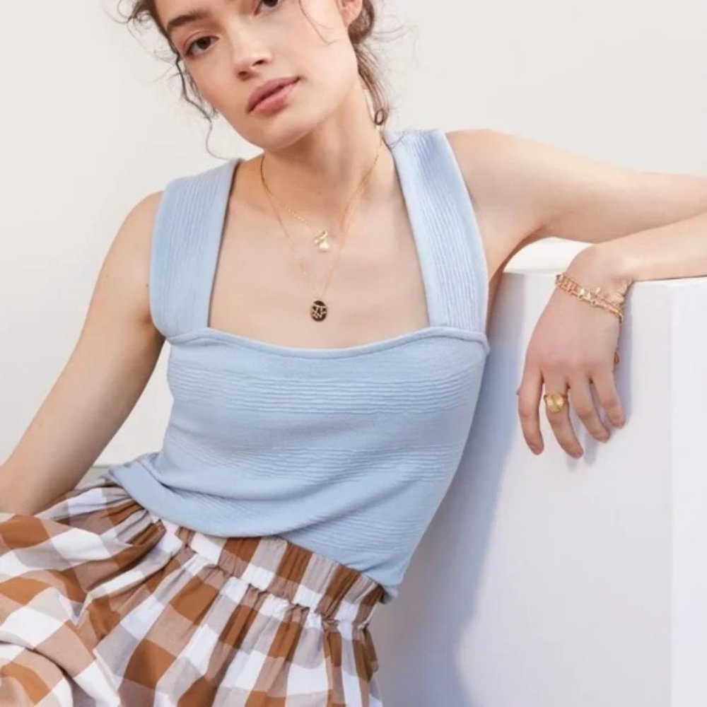 Pink/peach Anthropologie textured tank NWT